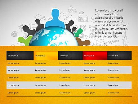 Data Driven Chart Dengan Bentuk Desain Material, Slide 14, 03339, Bagan dan Diagram berdasarkan Data — PoweredTemplate.com