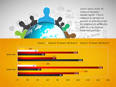 Data Driven Chart Dengan Bentuk Desain Material, Slide 2, 03339, Bagan dan Diagram berdasarkan Data — PoweredTemplate.com