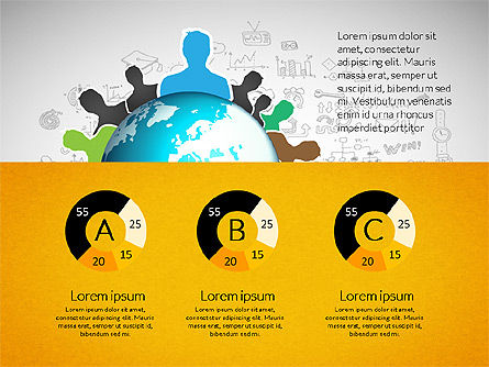 Data Driven Chart Dengan Bentuk Desain Material, Slide 6, 03339, Bagan dan Diagram berdasarkan Data — PoweredTemplate.com