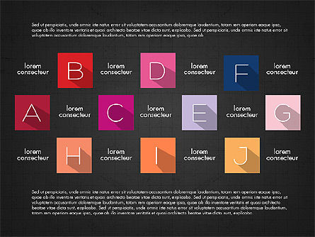 Cartas en el estilo de diseño de material, Diapositiva 12, 03351, Formas — PoweredTemplate.com