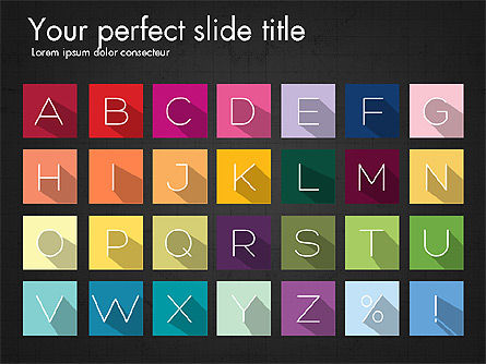 Briefe in Material Design-Stil, Folie 16, 03351, Schablonen — PoweredTemplate.com