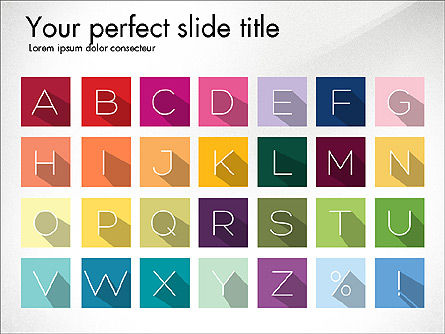 재료 디자인 스타일의 글자, 슬라이드 8, 03351, 모양 — PoweredTemplate.com