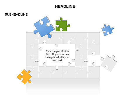 누락 된 퍼즐 조각 도구 상자, 슬라이드 26, 03355, 퍼즐 도표 — PoweredTemplate.com