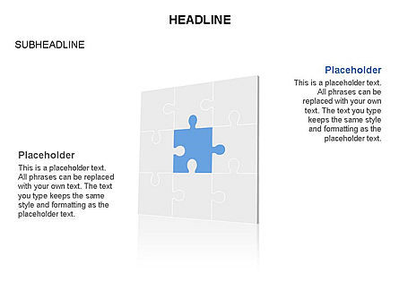누락 된 퍼즐 조각 도구 상자, 슬라이드 8, 03355, 퍼즐 도표 — PoweredTemplate.com