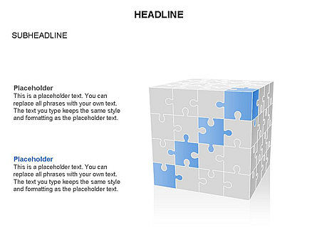 Jigsaw Puzzle Cube Toolbox, Slide 11, 03375, Puzzle Diagrams — PoweredTemplate.com