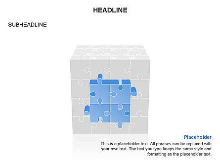 지그 소 퍼즐 큐브 도구 상자, 슬라이드 16, 03375, 퍼즐 도표 — PoweredTemplate.com