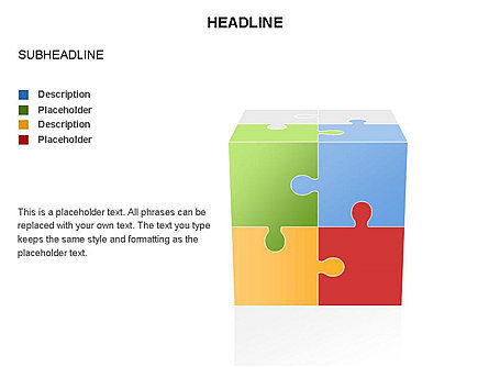 지그 소 퍼즐 큐브 도구 상자, 슬라이드 17, 03375, 퍼즐 도표 — PoweredTemplate.com