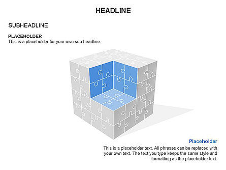 지그 소 퍼즐 큐브 도구 상자, 슬라이드 18, 03375, 퍼즐 도표 — PoweredTemplate.com