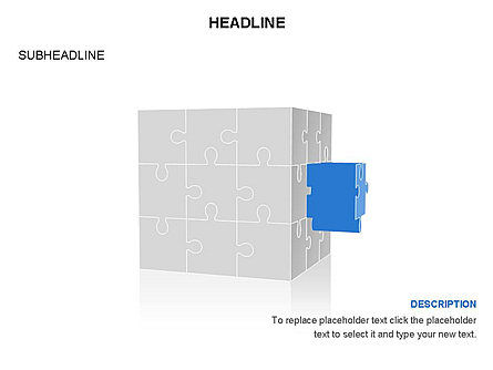 지그 소 퍼즐 큐브 도구 상자, 슬라이드 20, 03375, 퍼즐 도표 — PoweredTemplate.com