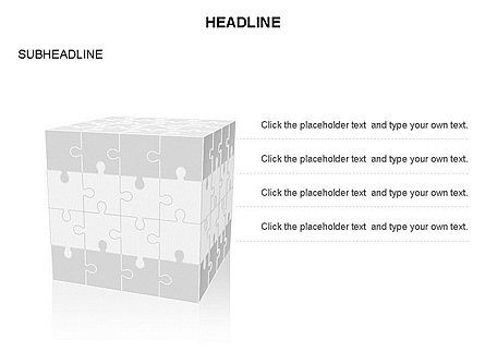 Jigsaw Puzzle Cube Toolbox, Slide 22, 03375, Puzzle Diagrams — PoweredTemplate.com