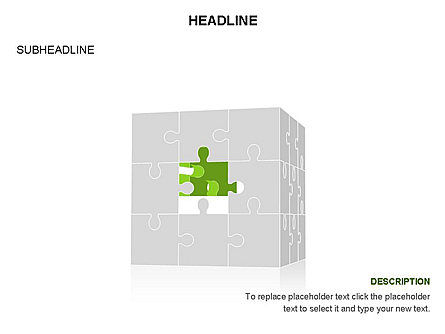 지그 소 퍼즐 큐브 도구 상자, 슬라이드 26, 03375, 퍼즐 도표 — PoweredTemplate.com