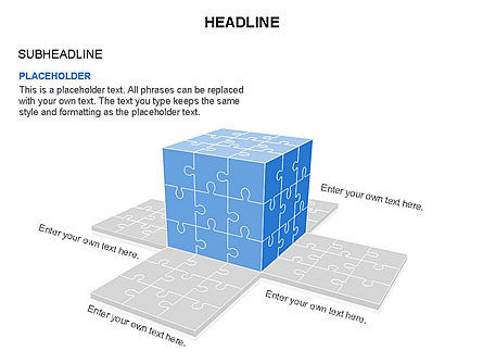 Jigsaw Puzzle Cube Toolbox, Slide 27, 03375, Puzzle Diagrams — PoweredTemplate.com