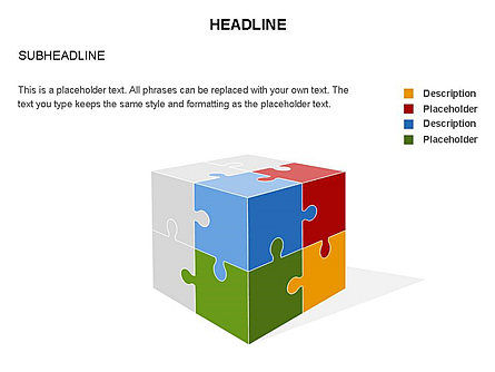 지그 소 퍼즐 큐브 도구 상자, 슬라이드 30, 03375, 퍼즐 도표 — PoweredTemplate.com