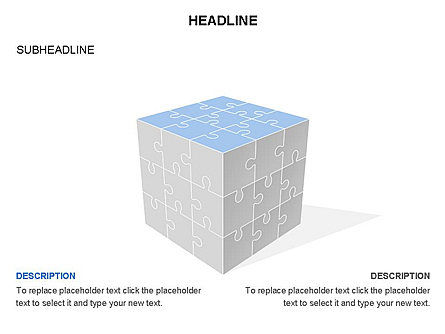 지그 소 퍼즐 큐브 도구 상자, 슬라이드 5, 03375, 퍼즐 도표 — PoweredTemplate.com