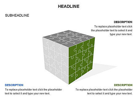 Jigsaw Puzzle Cube Toolbox, Slide 6, 03375, Puzzle Diagrams — PoweredTemplate.com