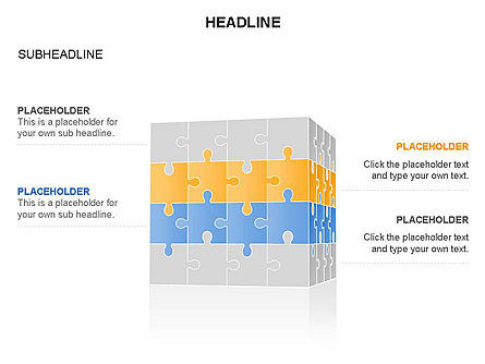 Jigsaw Puzzle Cube Toolbox, Slide 9, 03375, Puzzle Diagrams — PoweredTemplate.com