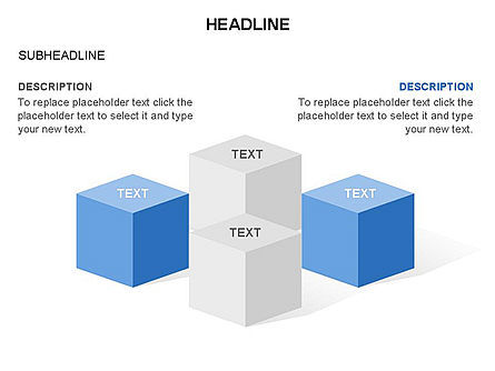 整列した立方体のツールボックス, PowerPointテンプレート, 03396, 図形 — PoweredTemplate.com