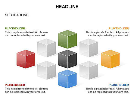 Boîte à outils en cubes alignés, Diapositive 21, 03396, Formes — PoweredTemplate.com