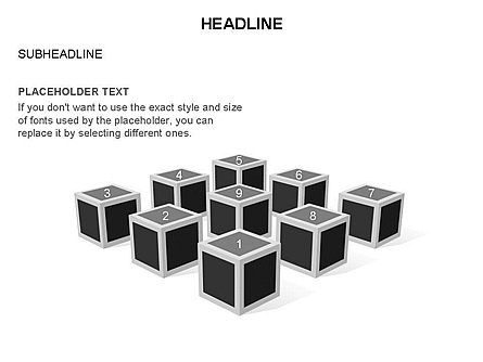 Boîte à outils en cubes alignés, Diapositive 24, 03396, Formes — PoweredTemplate.com