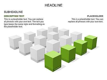 整列した立方体のツールボックス, スライド 31, 03396, 図形 — PoweredTemplate.com