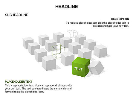 整列した立方体のツールボックス, スライド 38, 03396, 図形 — PoweredTemplate.com