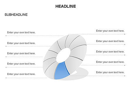 Donut Diagram Toolbox, Slide 10, 03409, Pie Charts — PoweredTemplate.com