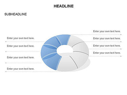 Donut Diagram Toolbox, Slide 54, 03409, Pie Charts — PoweredTemplate.com
