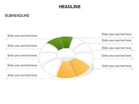 Donut Diagram Toolbox, Slide 55, 03409, Pie Charts — PoweredTemplate.com