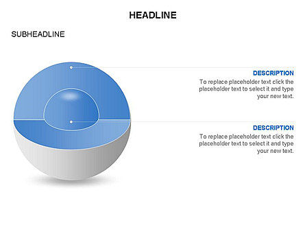 剖面核心球面图, PowerPoint模板, 03418, 阶段图 — PoweredTemplate.com