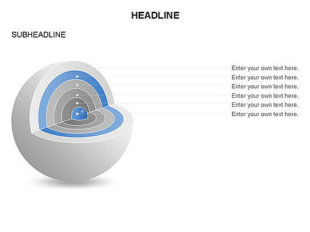 Schema sfera nucleo spaccato, Slide 15, 03418, Diagrammi Palco — PoweredTemplate.com