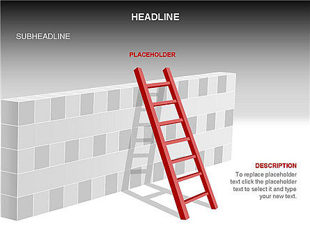 Ladder sur le mur, Diapositive 12, 03421, Modèles commerciaux — PoweredTemplate.com