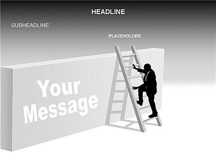 Ladder sur le mur, Diapositive 13, 03421, Modèles commerciaux — PoweredTemplate.com