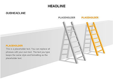 Ladder on Wall, Slide 15, 03421, Business Models — PoweredTemplate.com