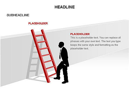 Ladder on Wall, Slide 16, 03421, Business Models — PoweredTemplate.com