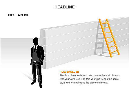 Ladder sur le mur, Diapositive 21, 03421, Modèles commerciaux — PoweredTemplate.com