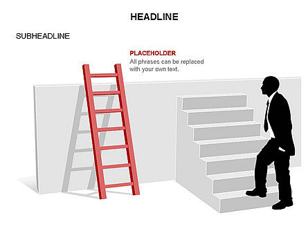 Ladder on Wall, Slide 24, 03421, Business Models — PoweredTemplate.com