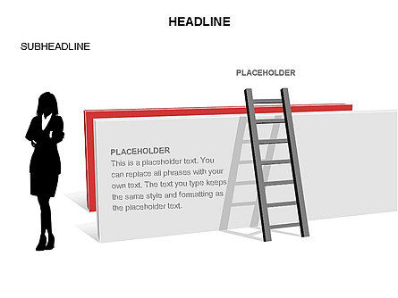 Ladder on Wall, Slide 28, 03421, Business Models — PoweredTemplate.com