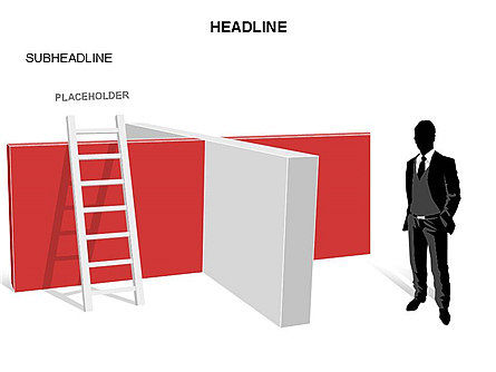 Ladder on Wall, Slide 29, 03421, Business Models — PoweredTemplate.com