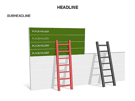 Ladder on Wall, Slide 30, 03421, Business Models — PoweredTemplate.com