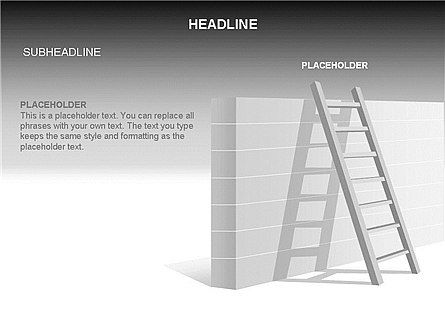 Ladder sur le mur, Diapositive 5, 03421, Modèles commerciaux — PoweredTemplate.com