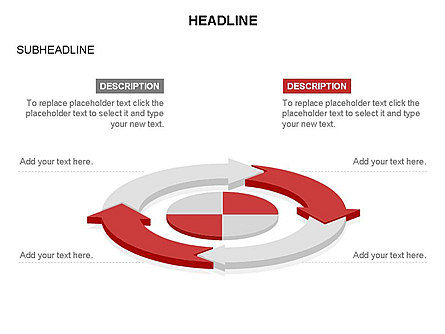 Diagramme de cercle de flèche, Diapositive 56, 03425, Schémas de procédés — PoweredTemplate.com