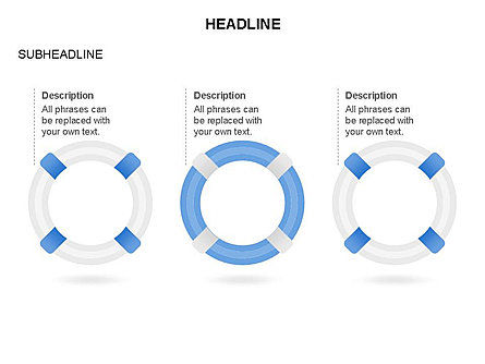 Diagrama de Lifebuoy, Modelo do PowerPoint, 03432, Modelos de Negócio — PoweredTemplate.com