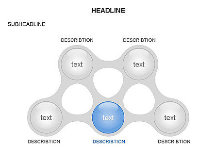 Linked Circles Diagram Collection, Slide 4, 03438, Organizational Charts — PoweredTemplate.com