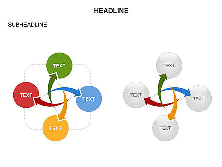 Curved Arrows Collection, Slide 20, 03452, Process Diagrams — PoweredTemplate.com