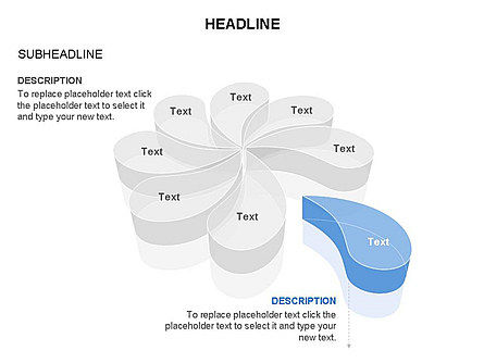Diagrama de pétalos curvos, Diapositiva 19, 03453, Diagramas de la etapa — PoweredTemplate.com