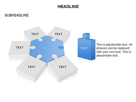 Connected Puzzle Pieces, Slide 16, 03455, Puzzle Diagrams — PoweredTemplate.com