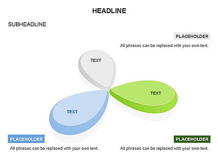 꽃잎 모양의 사이클 다이어그램, 슬라이드 22, 03457, 단계 도표 — PoweredTemplate.com