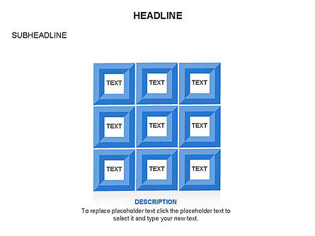 정사각형 프레임, 슬라이드 11, 03461, 단계 도표 — PoweredTemplate.com