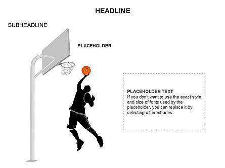 Basketball Shapes and Silhouettes, Slide 17, 03475, Silhouettes — PoweredTemplate.com