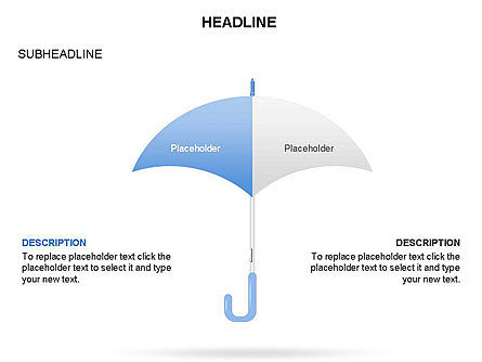우산 도표, 파워 포인트 템플릿, 03476, 비즈니스 모델 — PoweredTemplate.com